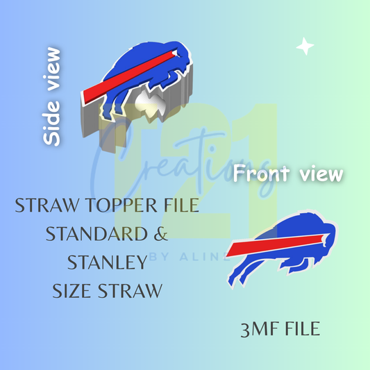 BUFFALO BILLS STRAW TOPPER STL FILE