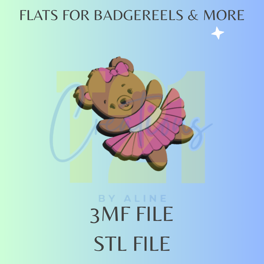 BALLERINA BEAR FLAT STL FILE