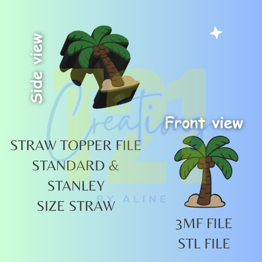 PALM TREE STRAW TOPPER STL FILE