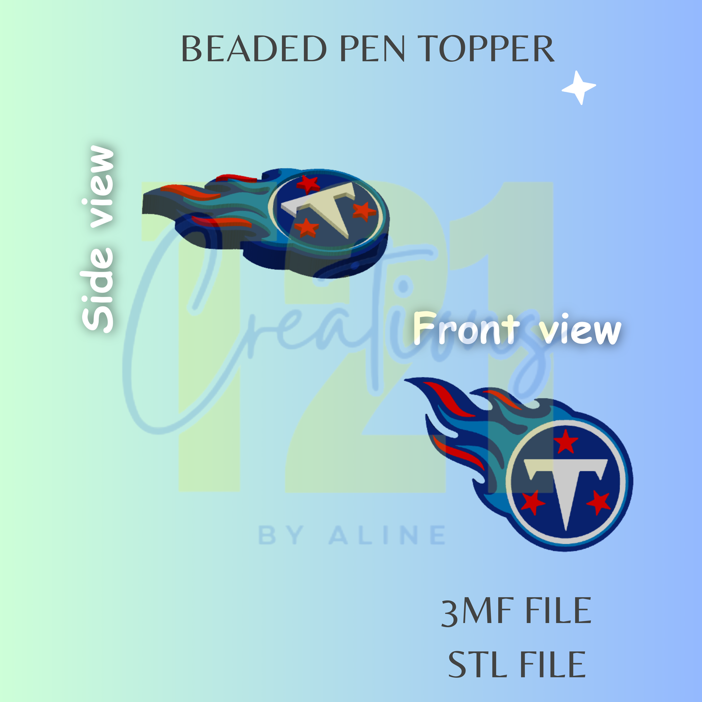 TENNESSEE PEN TOPPER STL FILE