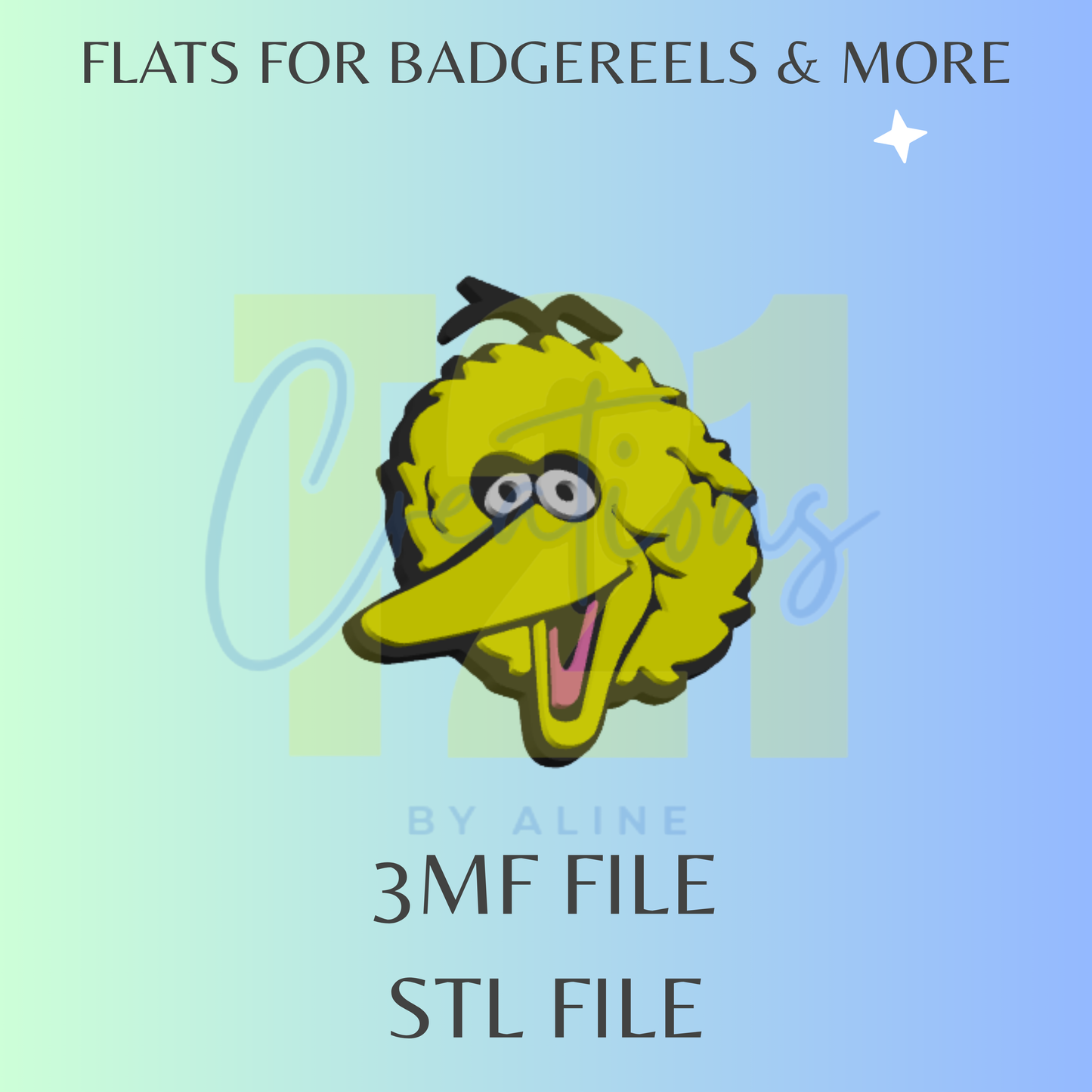 YELLOW TALL BIRD FLAT STL FILE