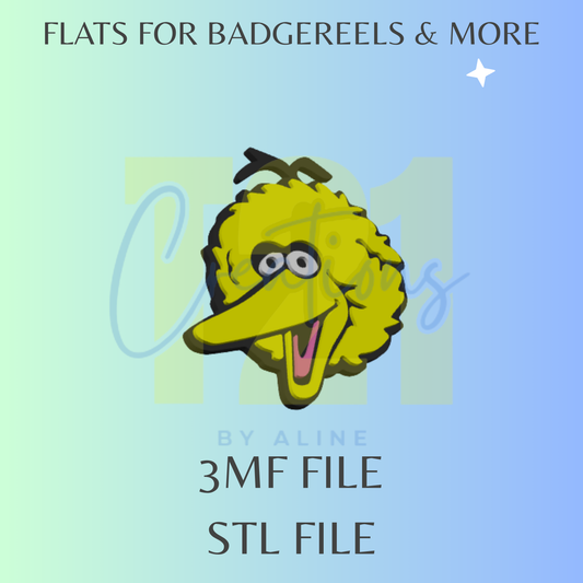 YELLOW TALL BIRD FLAT STL FILE