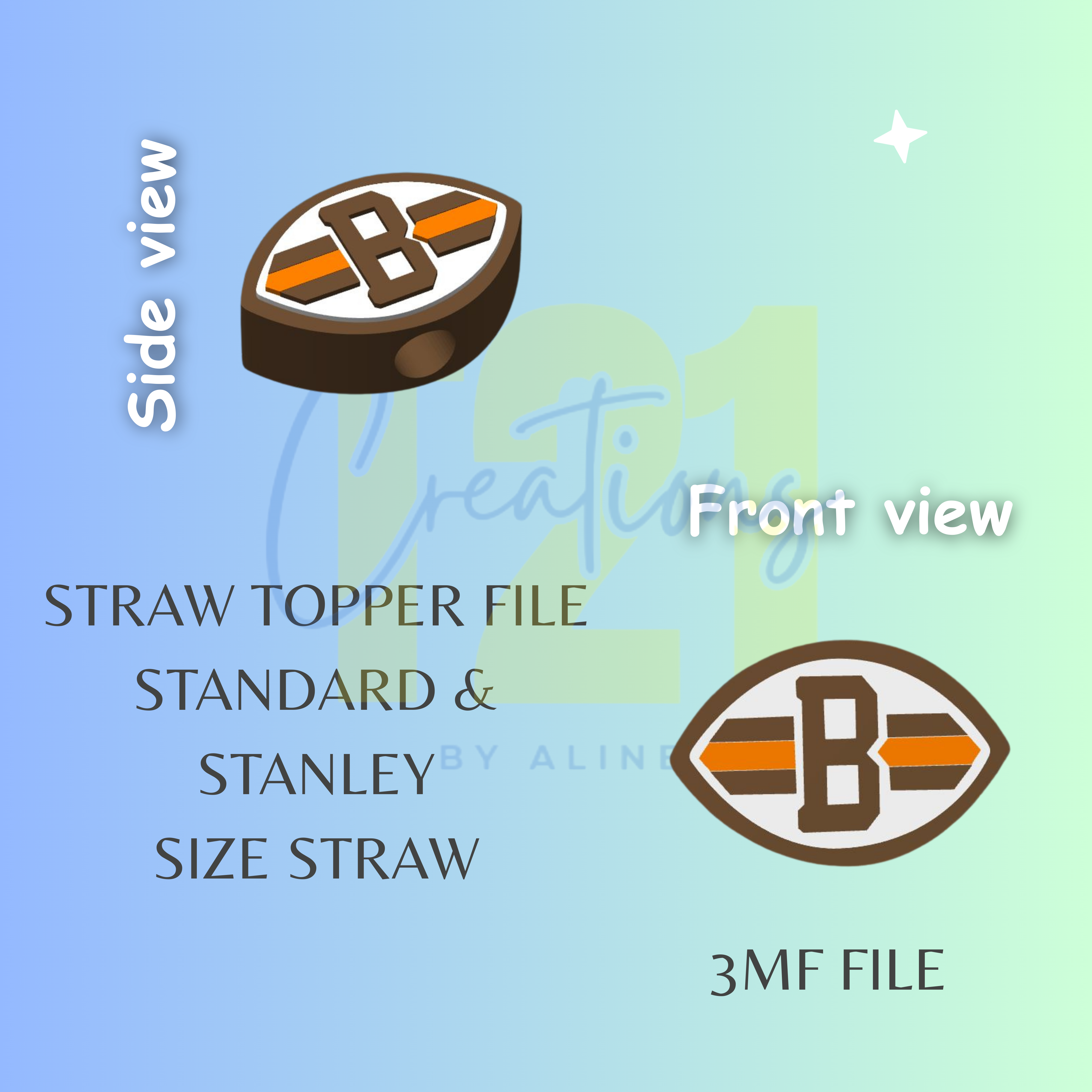 CLEVELAND STRAW TOPPER STL FILE – T21 CREATIONS BY ALINE