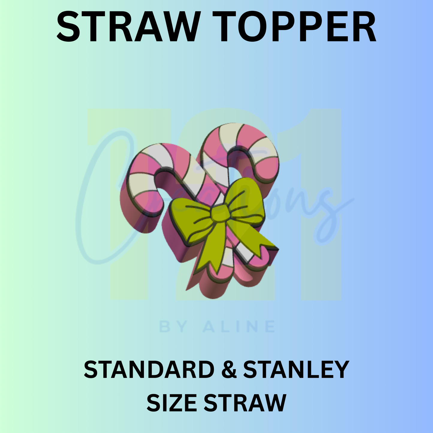 CANDY CANE STRAW TOPPER