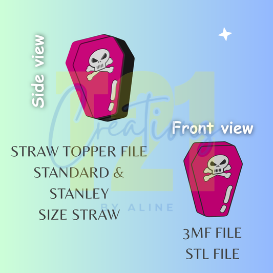 COFFIN STRAW TOPPER STL FILE