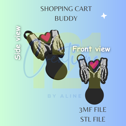 SKELLY HANDS SHOPPING CART BUDDY STL FILE