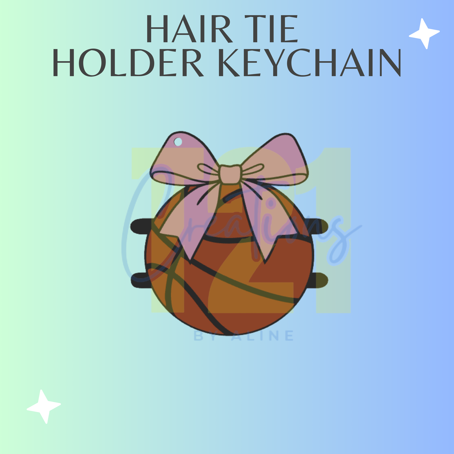BASKETBALL HAIR TIE HOLDER KEYCHAIN