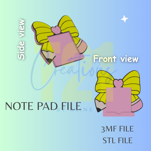 PENCIL NOTE PAD STL FILE