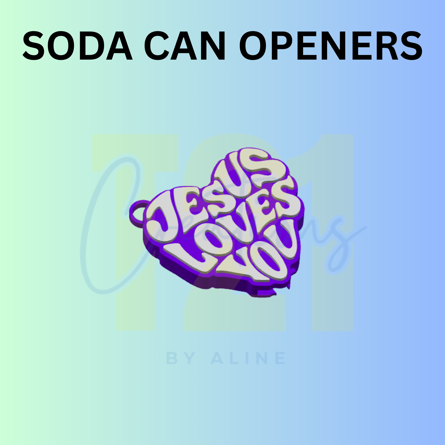 JESUS LOVES YOU SODA CAN OPENER KEYCHAIN