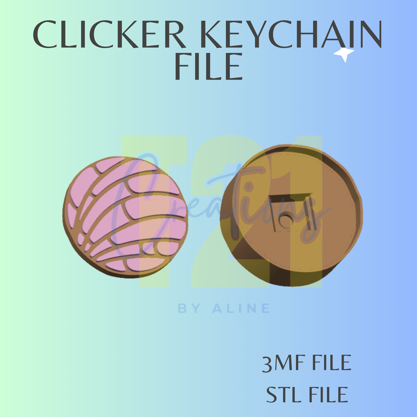 CONCHA CLICKER KEYCHAIN STL FILE