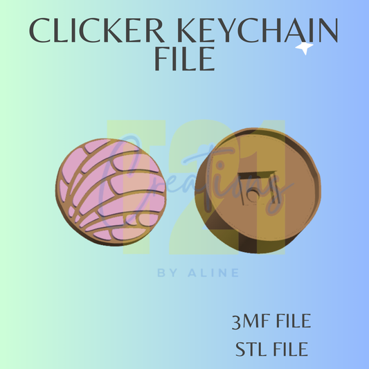 CONCHA CLICKER KEYCHAIN STL FILE
