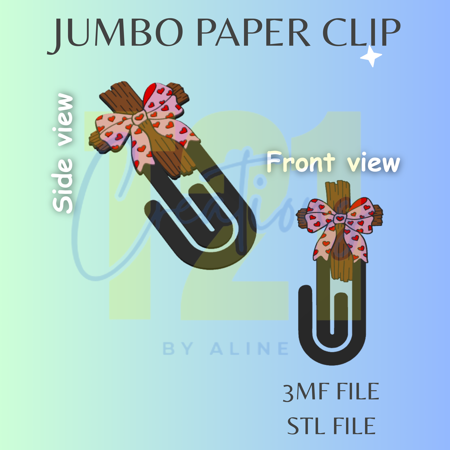 CROSS & BOW JUMBO PAPER CLIP  STL FILE