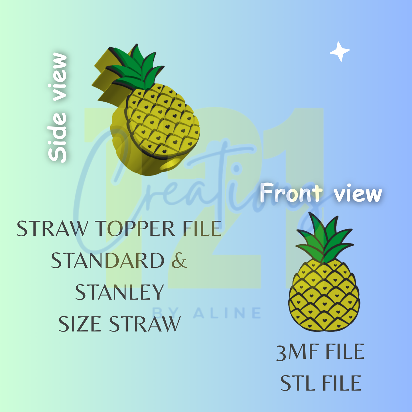 PINEAPPLE TOPPER STL FILE