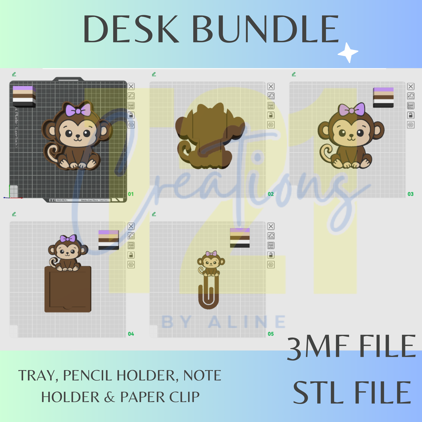 MONKEY DESK BUNDLE STL FILE