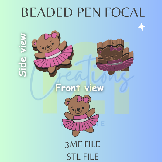BALLERINA BEAR PEN FOCAL STL FILE