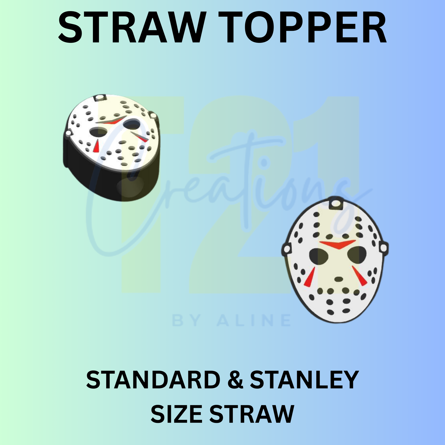 WHITE MASK STRAW TOPPER