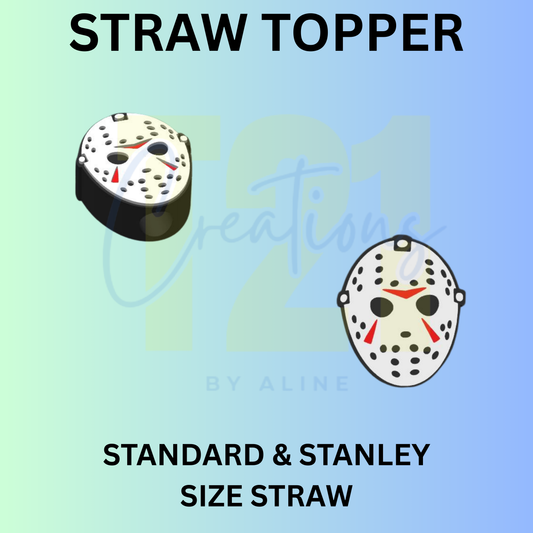 WHITE MASK STRAW TOPPER