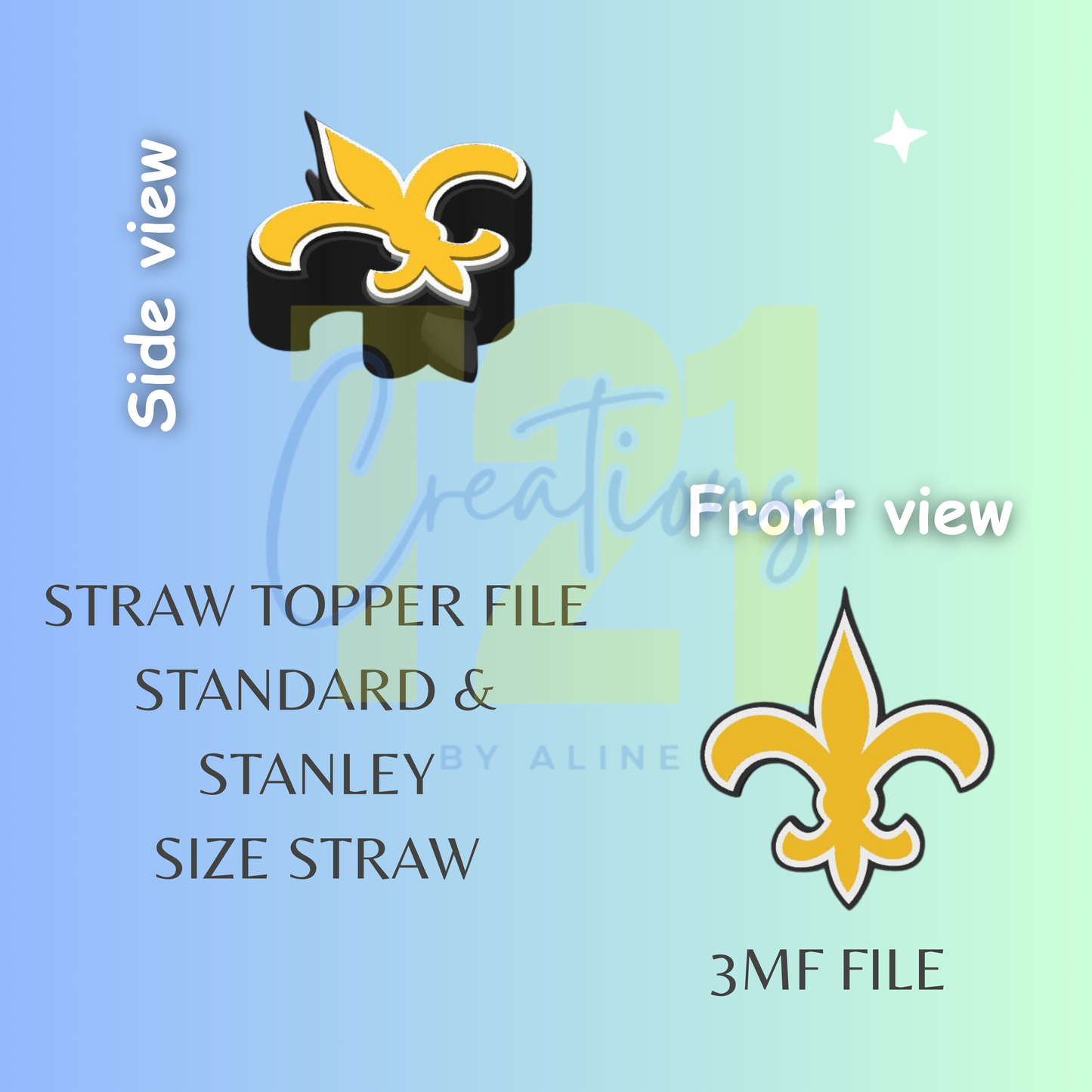 SAINTS STRAW TOPPER STL FILE