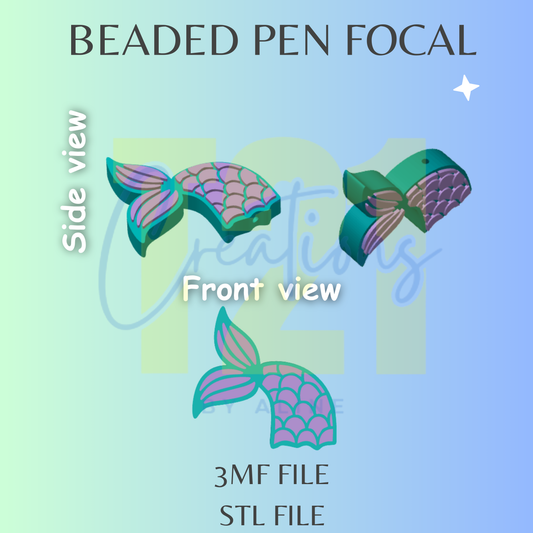 MERMAID TAIL PEN FOCAL STL FILE