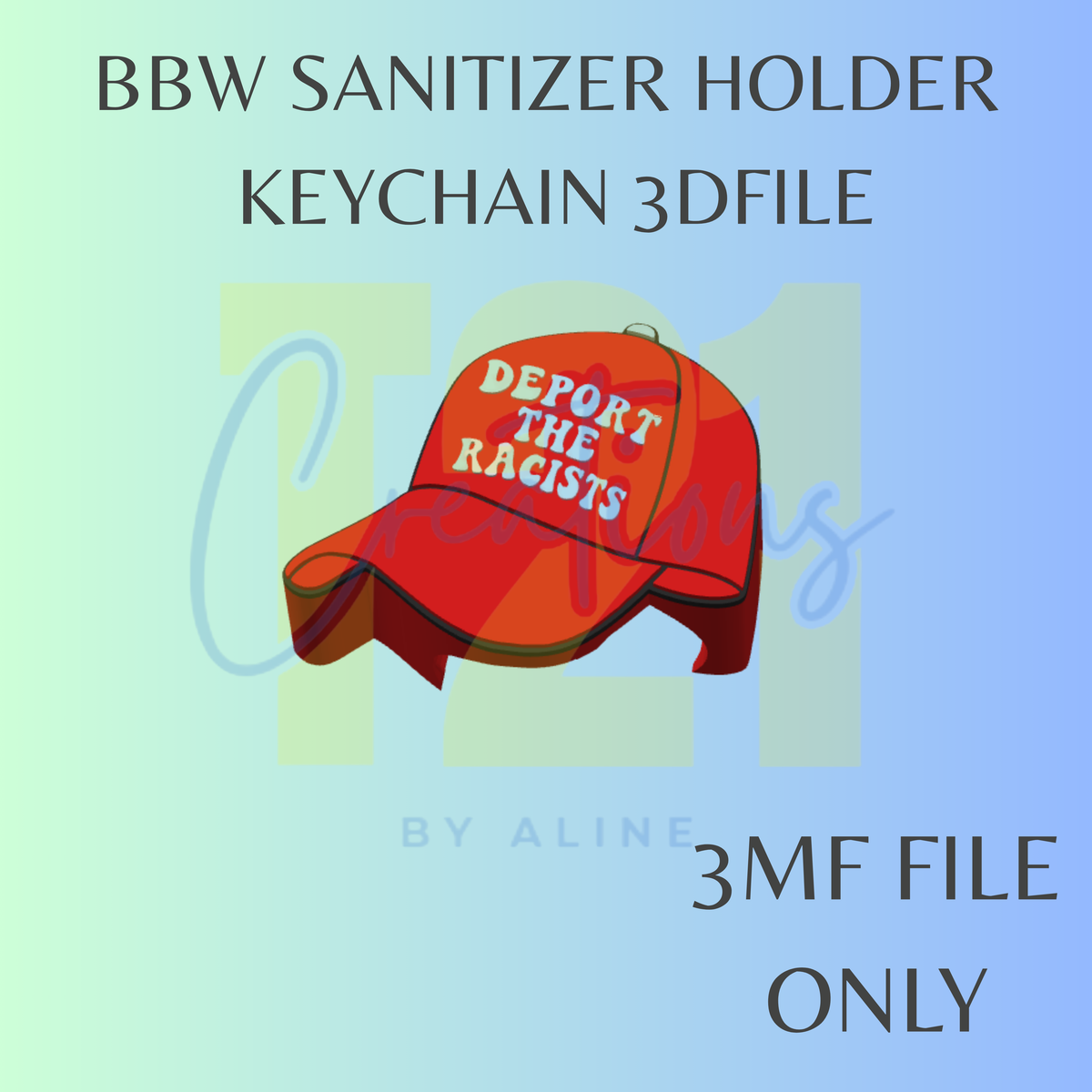 DEPORT THE RACISTS BBW SANITIZER KEYCHAIN 3MF FILE