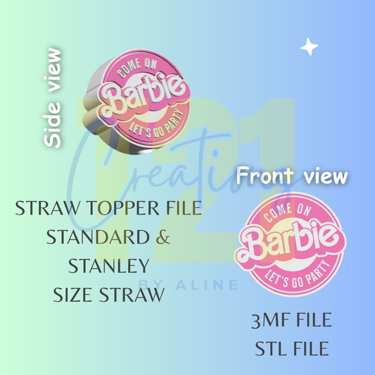 DOLL STRAW TOPPER STL FILE