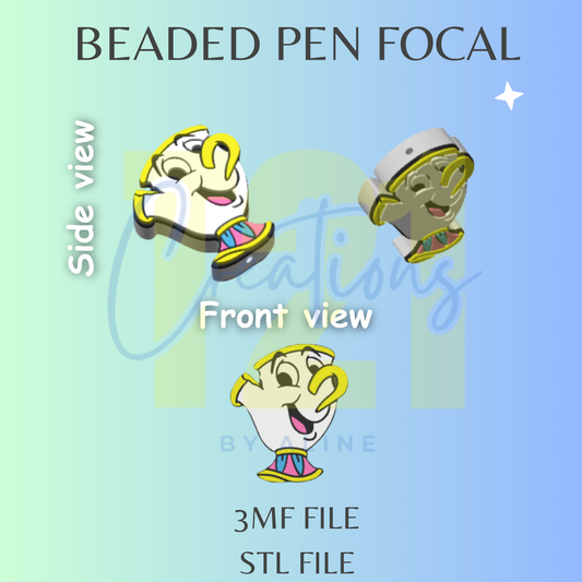 TEA CUP PEN FOCAL STL FILE