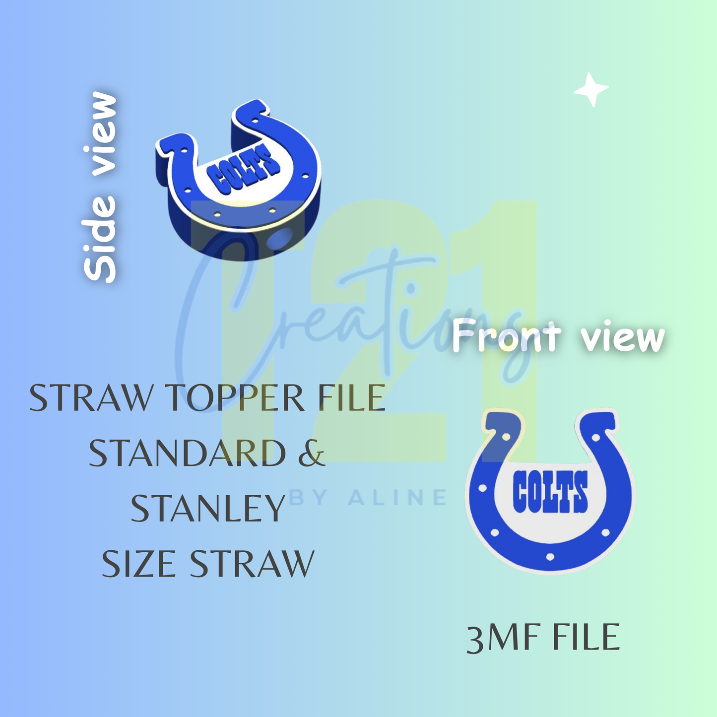 COLTS STRAW TOPPER STL FILE