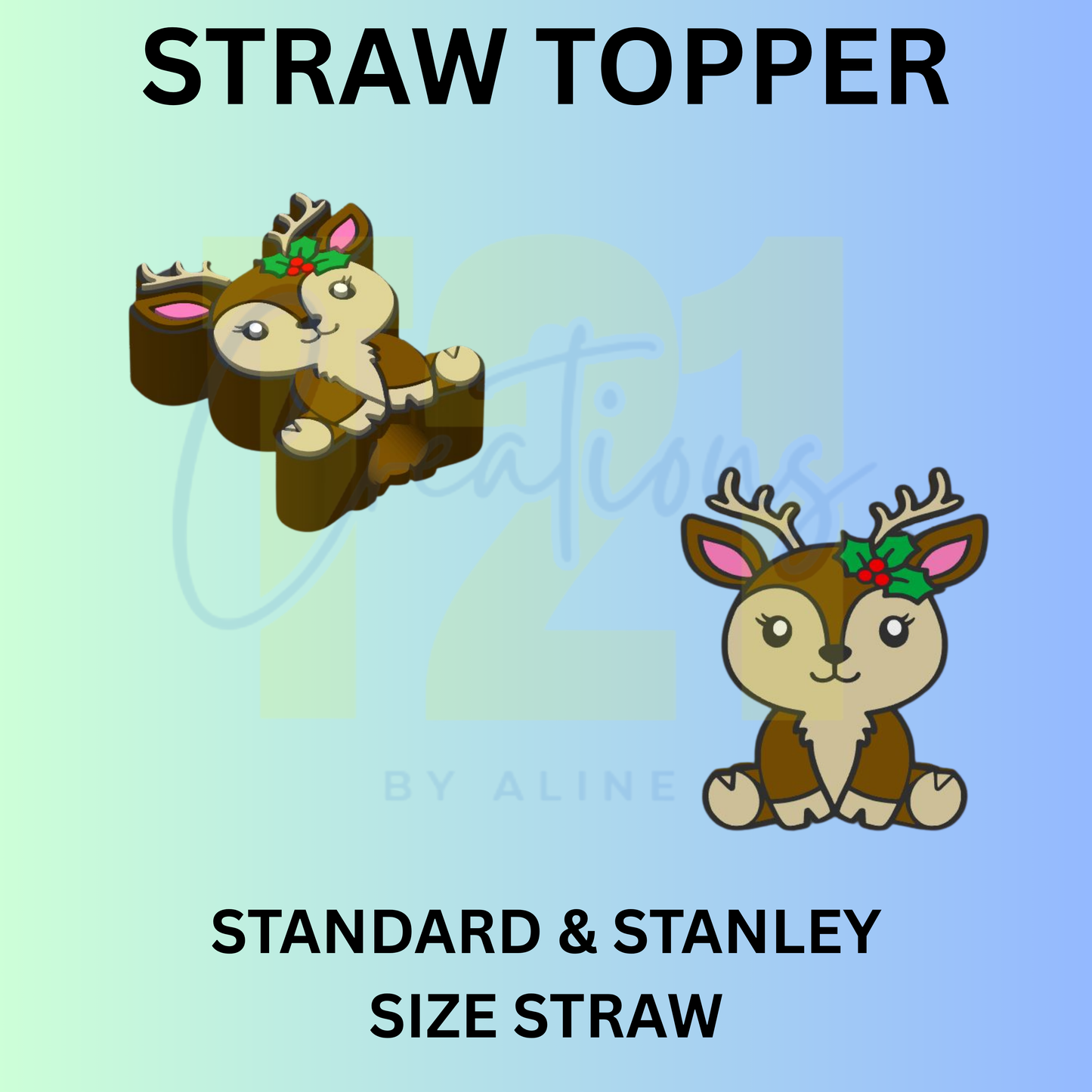 GIRL DEER STRAW TOPPER