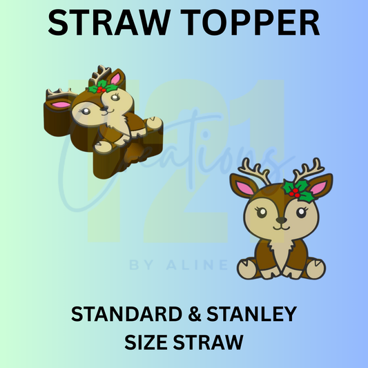 GIRL DEER STRAW TOPPER