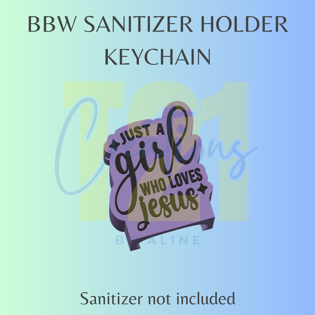 GIRL WHO LOVES JESUS BBW SANITIZER KEYCHAIN