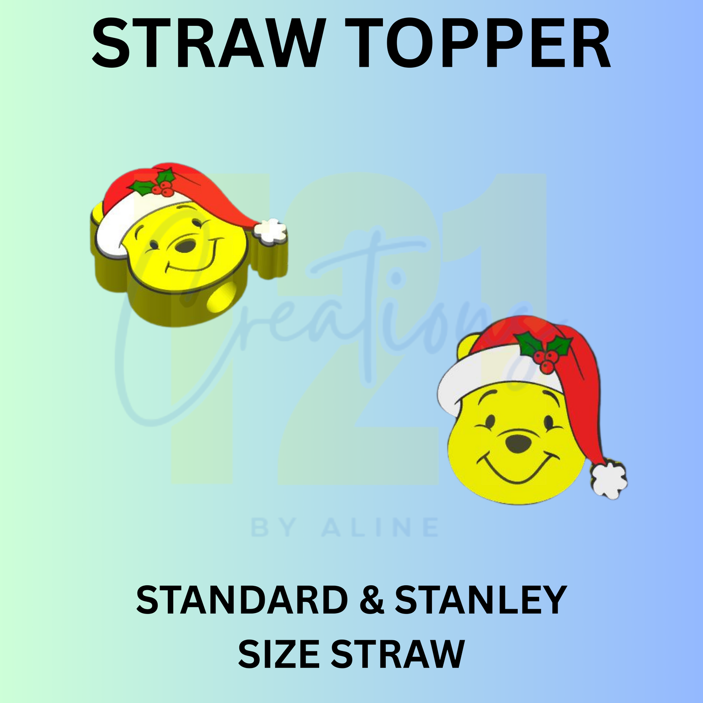 XMAS HONEY BEAR STRAW TOPPER