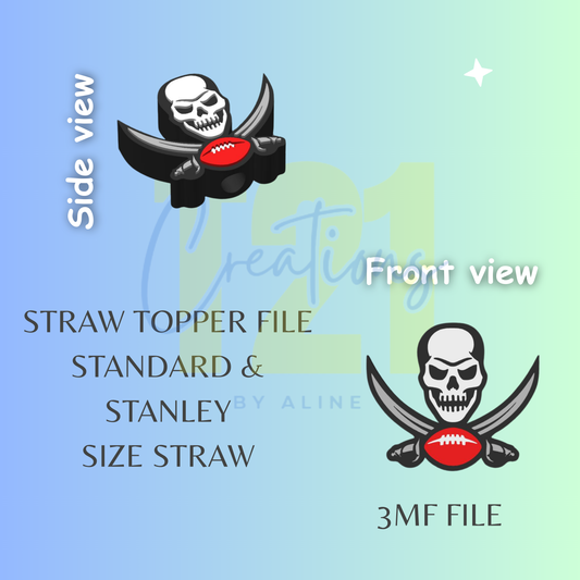 BUCCANEERS STRAW TOPPER STL FILE