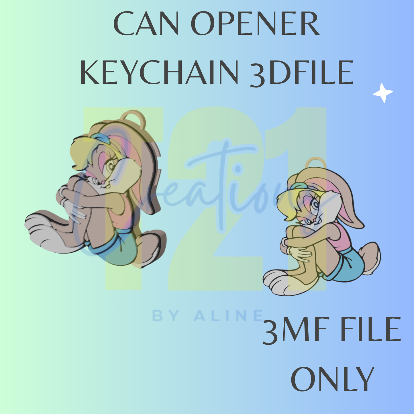 GIRL BUNNY CAN OPENER 3MF FILE