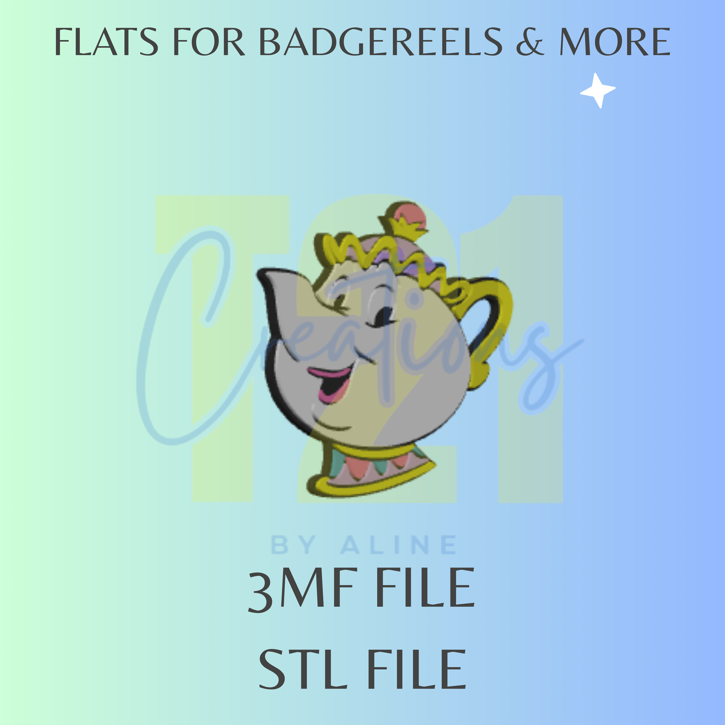 TEA POT FLAT STL FILE