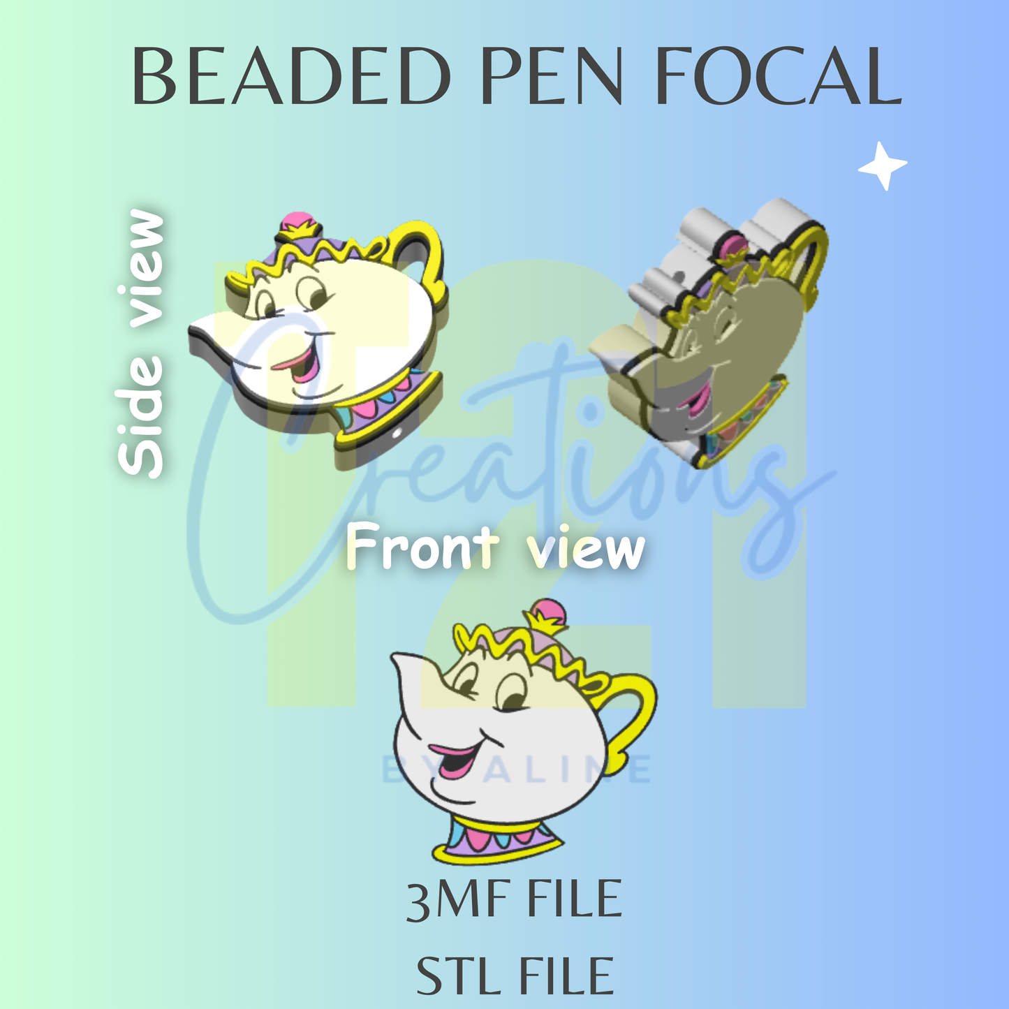 TEA POT PEN FOCAL STL FILE