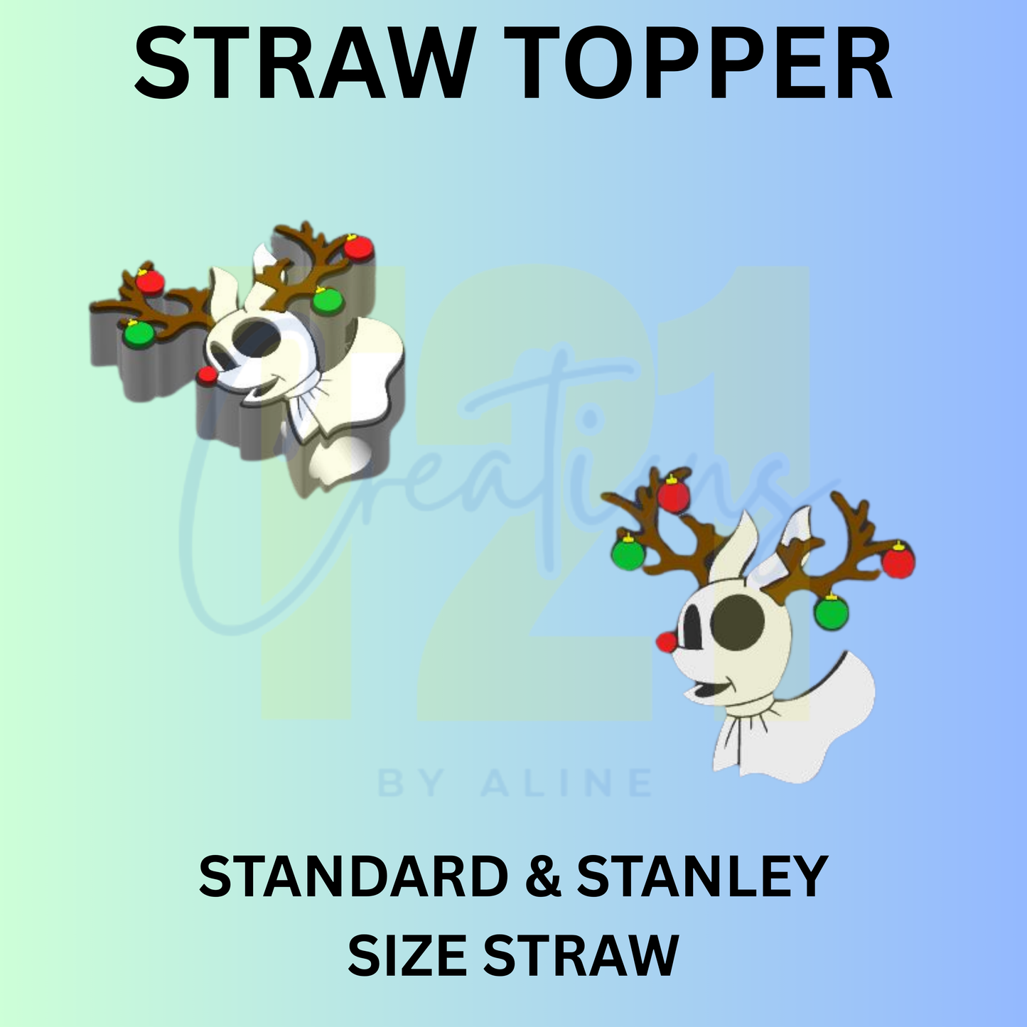 XMAS GHOST DOG STRAW TOPPER