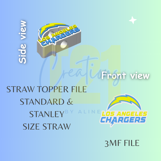 CHARGERS STRAW TOPPER STL FILE