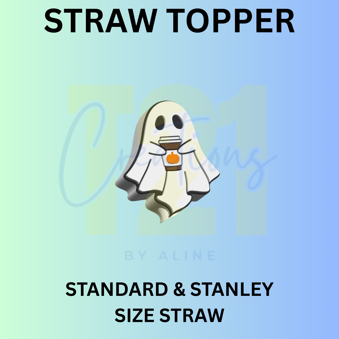PUMPKIN SPICE GHOST STRAW TOPPER