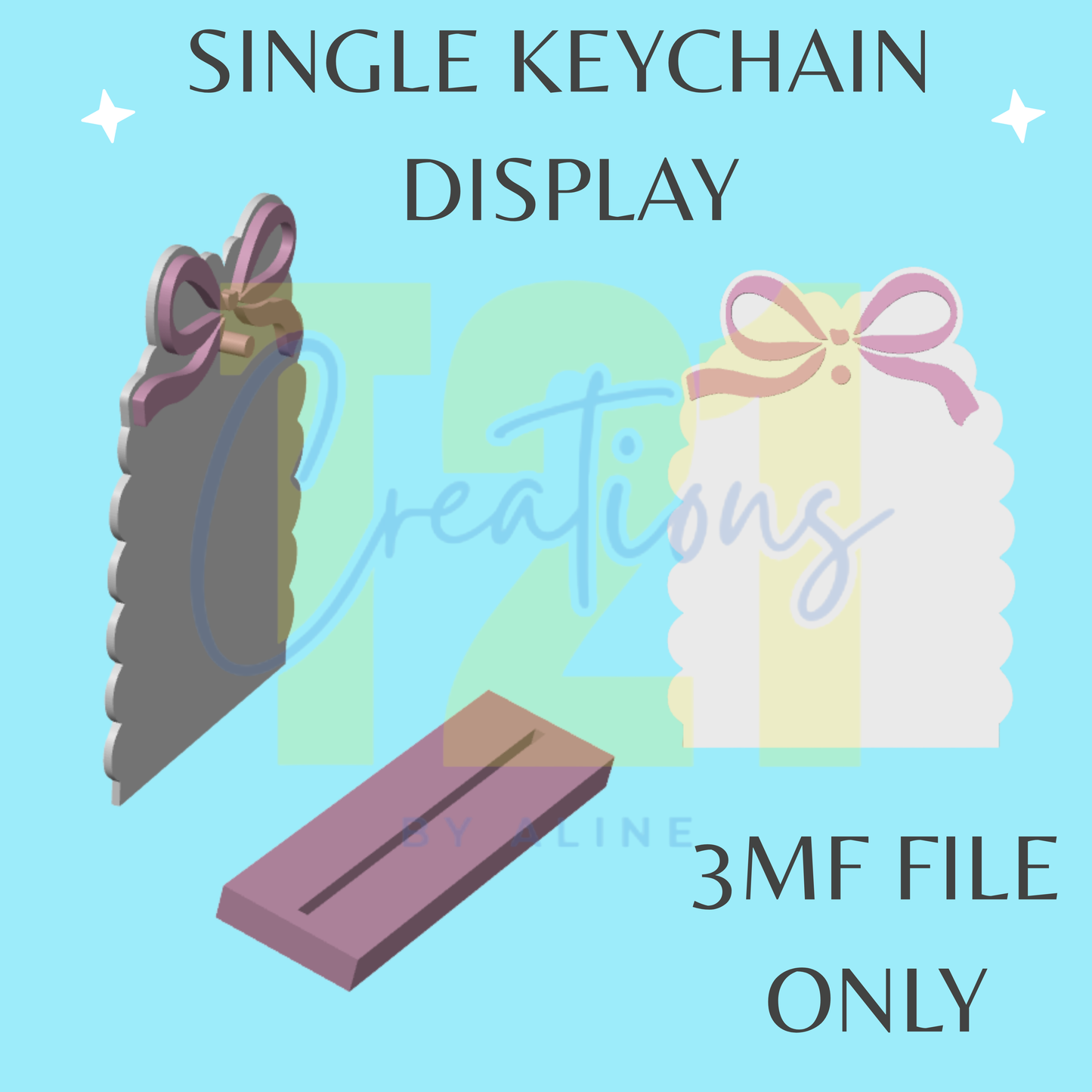 COQUETTE SINGLE KEYCHAIN DISPLAY 3MF FILE