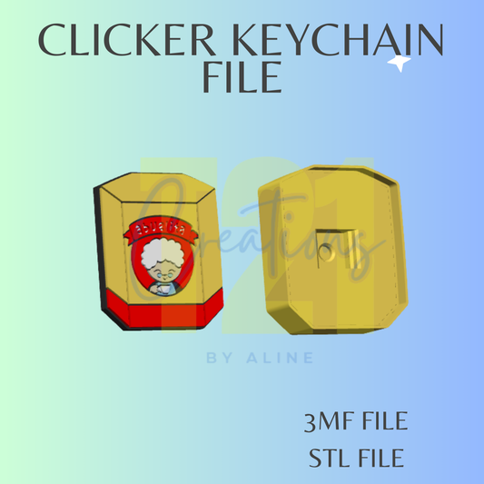 ABUE CHOCOLATE CLICKER KEYCHAIN STL FILE