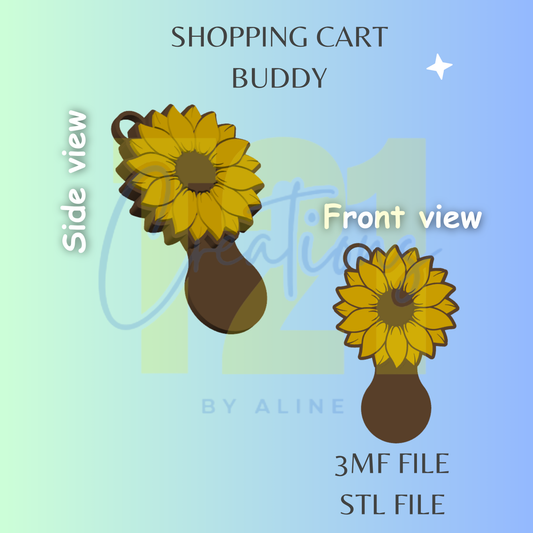 SUNFLOWER SHOPPING CART BUDDY STL FILE