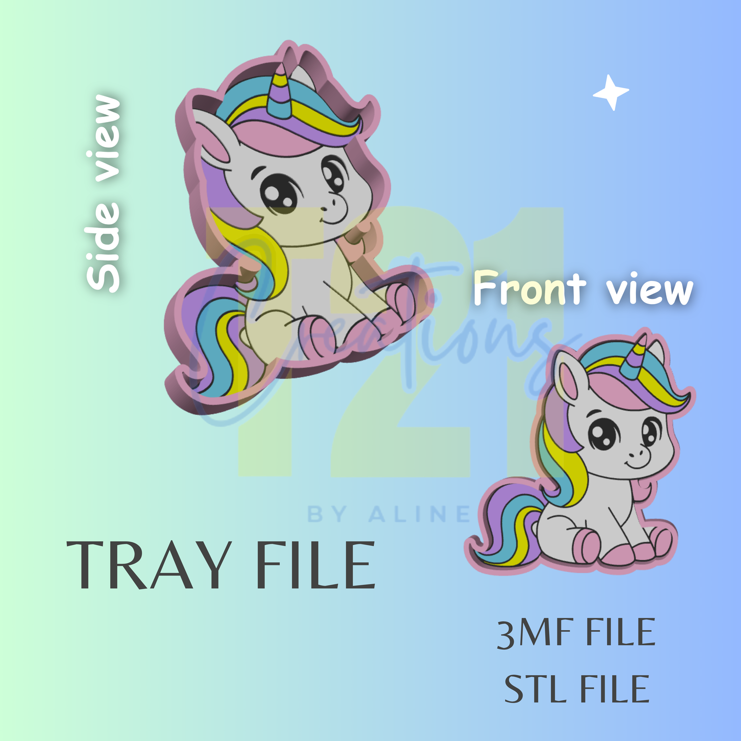 UNICORN TRAY STL FILE