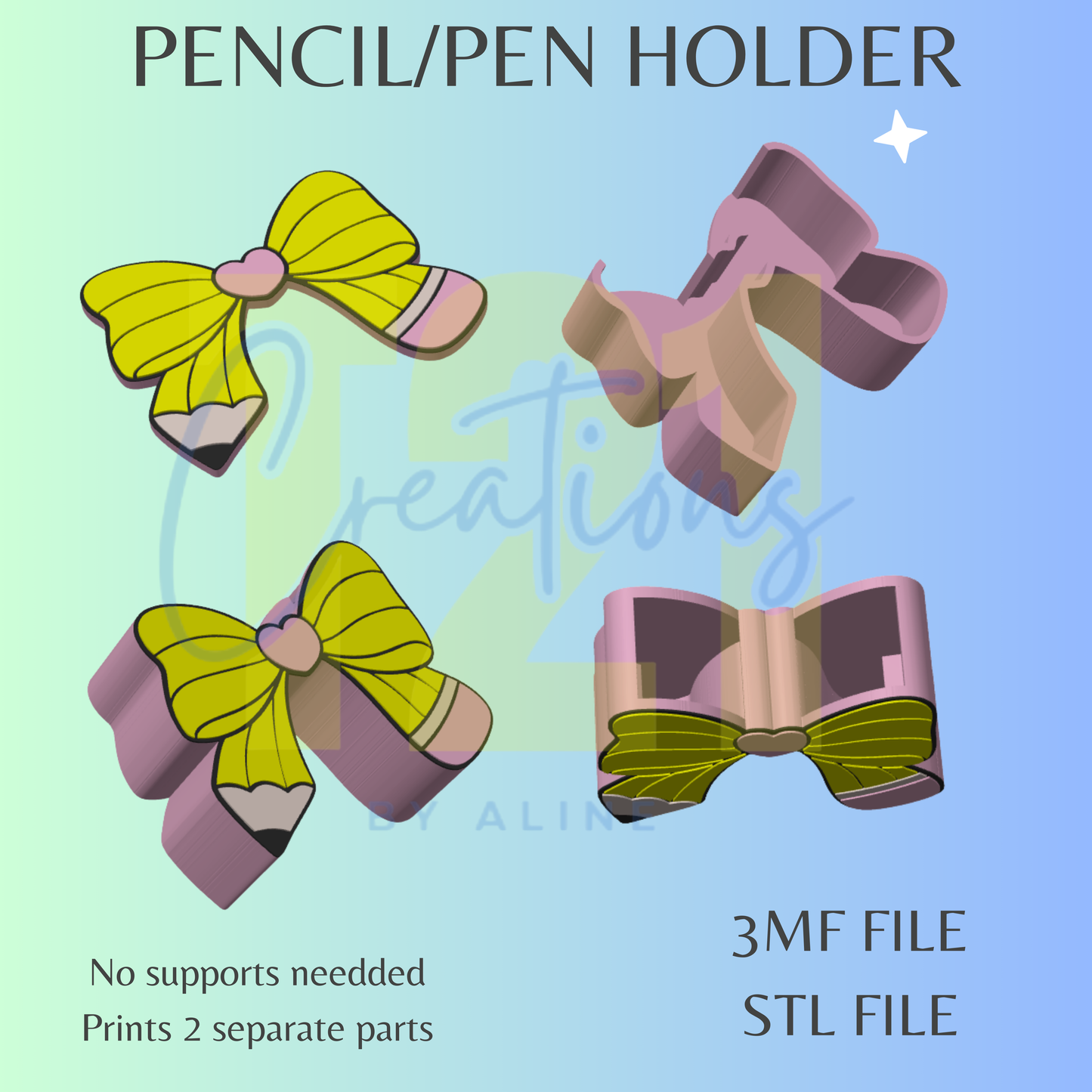 PENCIL BOW PEN/PENCIL HOLDER STL FILE