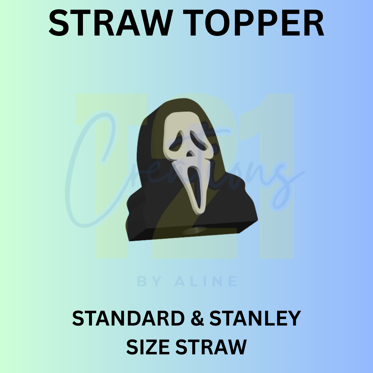 FACE GHOST 1 STRAW TOPPER