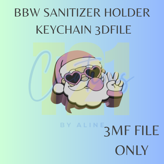 COOL SANTA BBW SANITIZER KEYCHAIN 3MF FILE