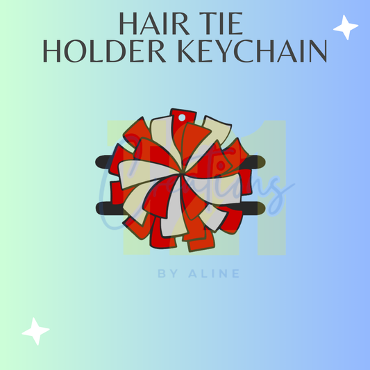CHEER HAIR TIE HOLDER KEYCHAIN