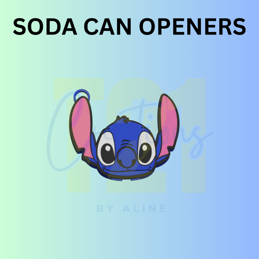 BLUE ALIEN SODA CAN OPENER KEYCHAIN
