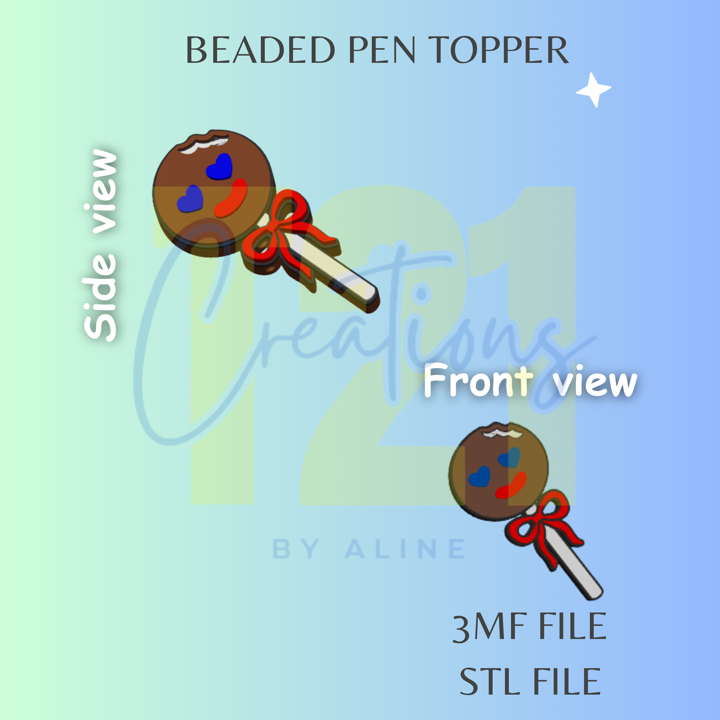 PALETA PAYASO PEN TOPPER STL FILE