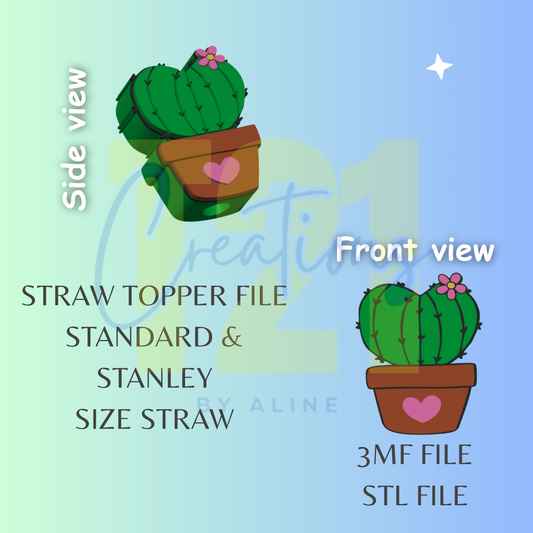 CACTUS STRAW TOPPER STL FILE