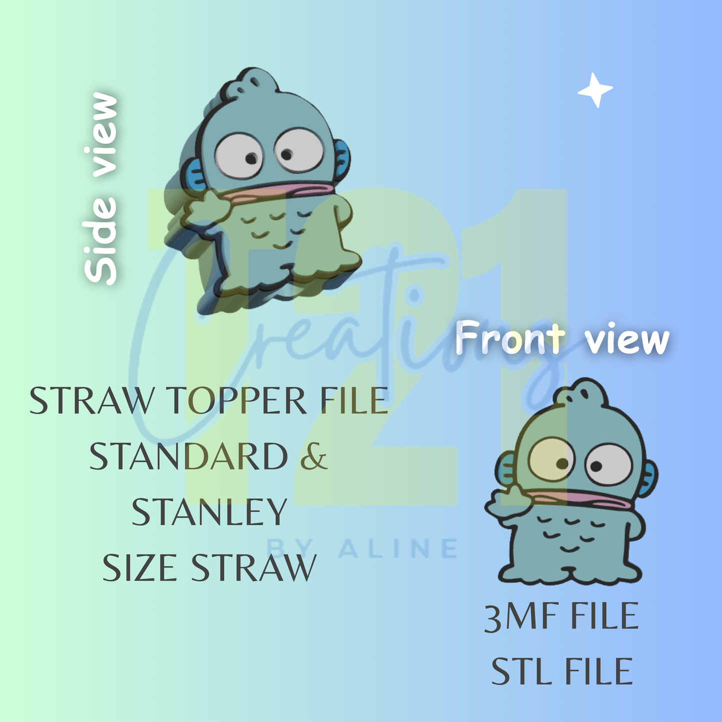 KAWAII FISH STRAW TOPPER STL FILE